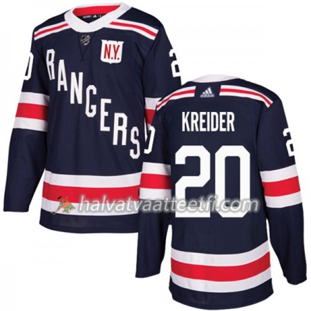 Miesten NHL New York Rangers Pelipaita Chris Kreider 20 Adidas 2017-2018 Navy Blue 2018 Winter Classic Authentic